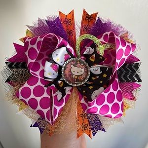 🎃Halloween Hello Kitty custom boutique hair bow spooky season costume